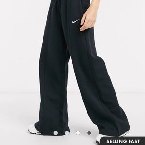 Nike mini swoosh high waisted wide leg joggers